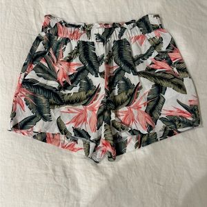 Greek and pink floral shorts